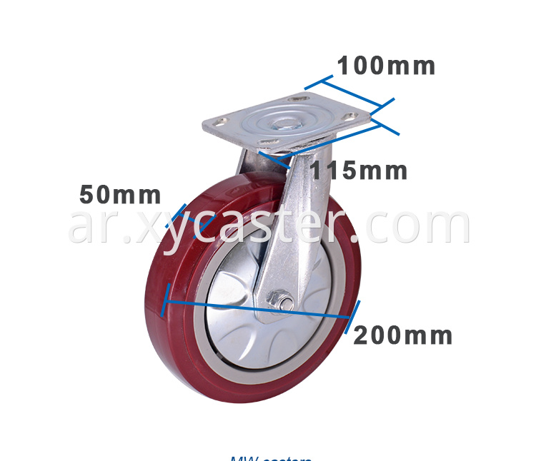 Red Swivel 8 Inch Caster